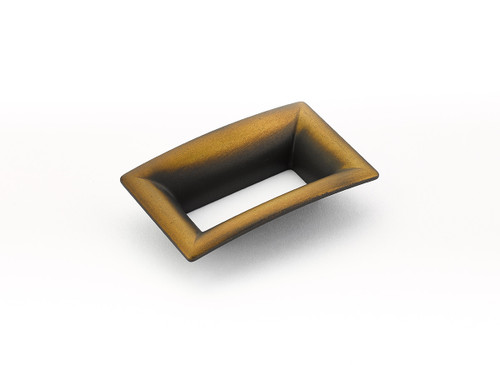 Schaub Finestrino Door Pull Flared Rectangle 64 mm cc - Burnished Bronze - 441-BRBZ
