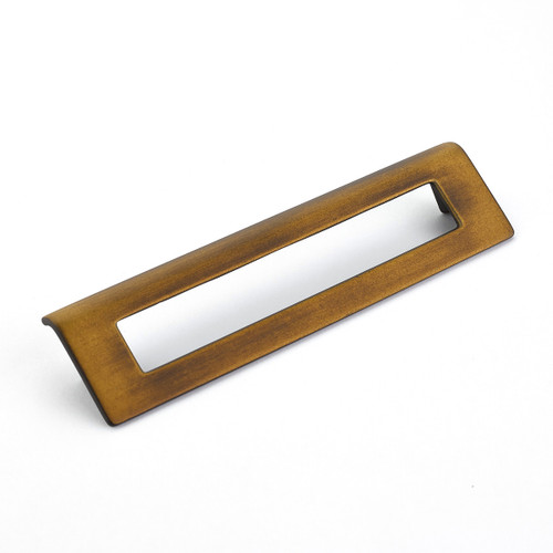 Schaub Finestrino Door Pull Angled Rectangle 160 mm cc - Burnished Bronze - 451-BRBZ