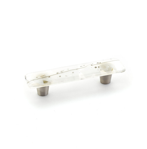 Schaub Ice Glass Door Pull 3" cc - White/Grey Confetti - 30-CWG