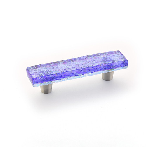 Schaub 30-PBL Ice Glass Door Pull 3" cc - Blue Pearl