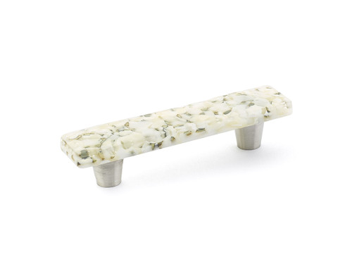 Schaub Ice Glass Door Pull 3" cc - White Lace Pebbles - 30-WLP
