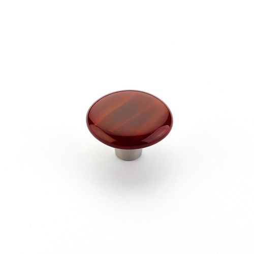 Schaub 31-SCS Ice Round Glass Door Knob 1-1/2" Diam - Scarlet Silk