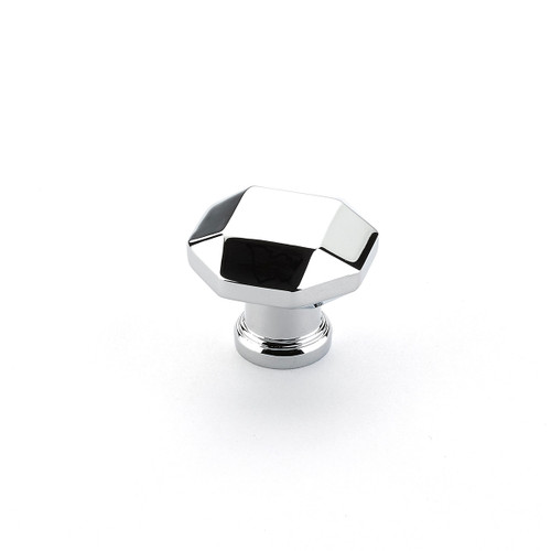 Schaub Menlo Park Door Knob Faceted 1-1/4" Diam - Polished Chrome - 531-26