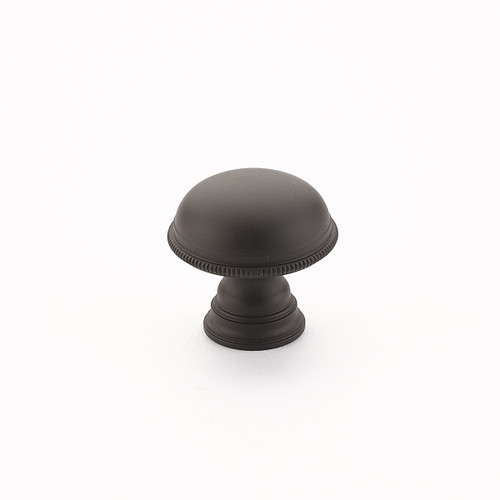 Schaub 572-10B Atherton Solid Brass Door Knob Plain Surface Knurled Edge 1-1/4" Diam - Oil Rubbed Bronze