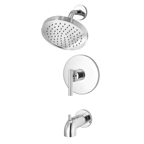 Price Pfister Contempra Tub and Shower Faucet Trim with Single Function Rain Shower Head - Polished Chrome - LG89-8NCC