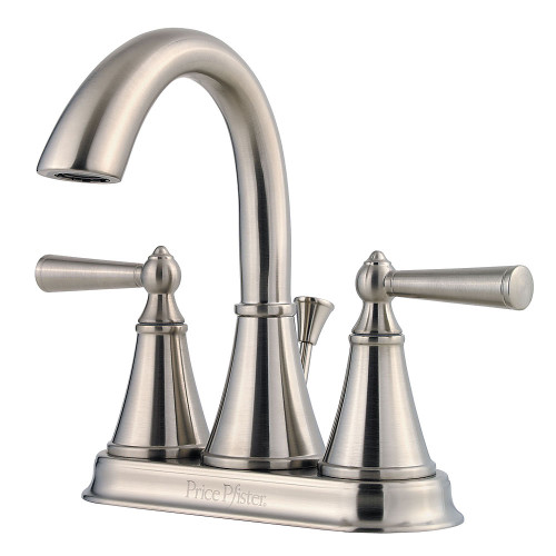 Price Pfister Saxton Two Handle Bathroom Faucet with Metal Pop-Up Drain - Brushed Nickel - LG48-GL0K