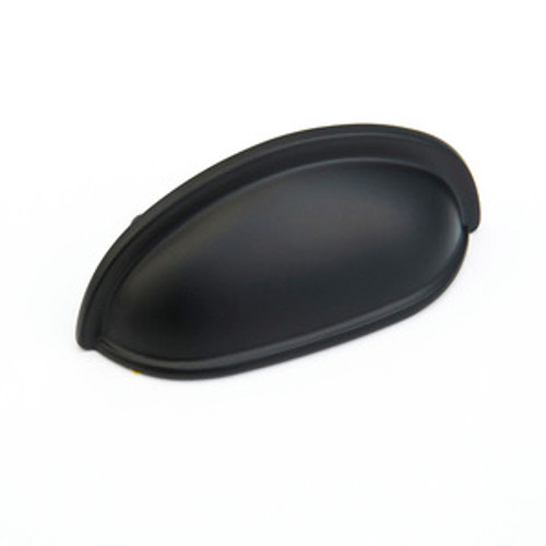 Schaub 731-FB Traditional Cup Door Pull 3" cc - Flat Black