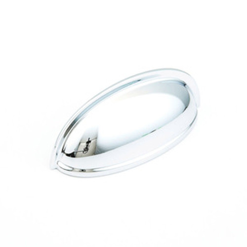 Schaub 731-26 Traditional Cup Door Pull 3" cc - Polished Chrome