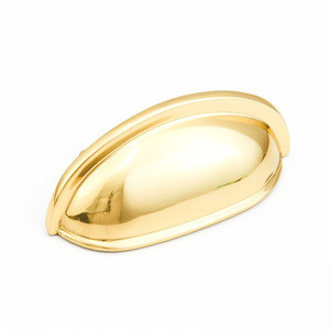Schaub 731-03 Traditional Cup Door Pull 3" cc - Polished Brass