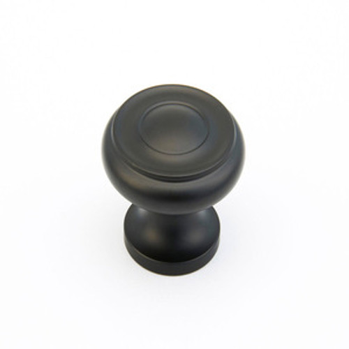 Schaub 704-FB Traditional Door Knob 1-1/2" diam - Flat Black