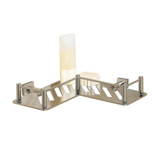 Valsan Essentials L-Shaped Shower Shelf w Braga Backplate 7 7/8" X 7 7/8" X 3 1/2" - Satin Nickel Valsan Essentials L-Shaped Shower Shelf w Braga Backplate 7 7/8" X 7 7/8" X 3 1/2" - Satin Nickel