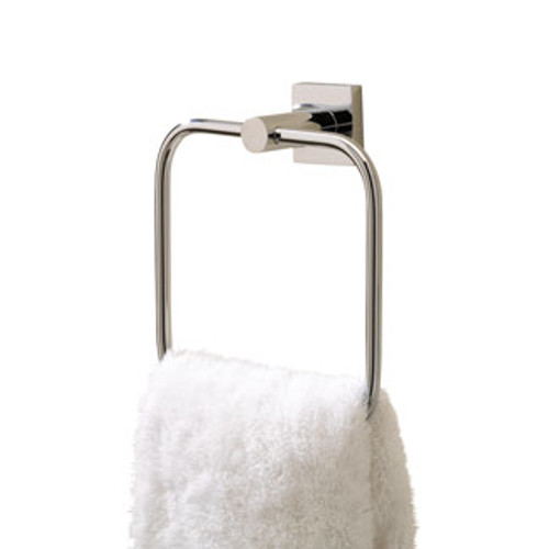 Valsan Braga Square Base Small Towel Ring 6" - Polished Nickel