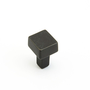 Schaub Vinci Square Door Knob 1-1/4" diam - Black Bronze - 789-BB