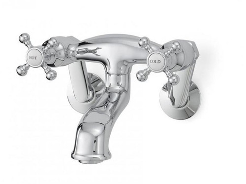 Cheviot Two Handle Tub or Wall Mounted Tub Filler Faucet with Cross Handles - Brushed Nickel - 5138-BN