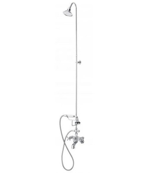 Cheviot Exposed Tub & Shower Riser Faucet With Hand Shower with Cross Handles - Brushed Nickel - 5160-BN