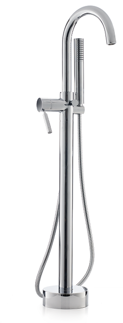 Cheviot Contemporary Free Standing Tub Filler Faucet With Handshower - Brushed Nickel - 7550-BN