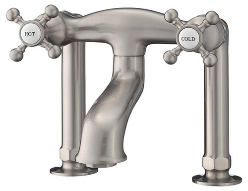 Cheviot Extra Tall Rim Mount Tub Filler Faucet with Cross Handles - Brushed Nickel - 5142-BN