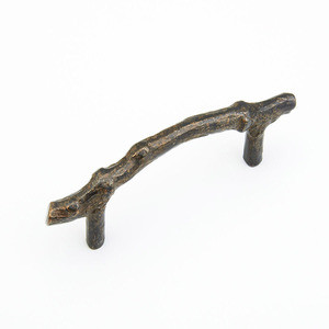 Schaub 783-AZ Mountain Twig Door Pull 4" cc - Antique Bronze