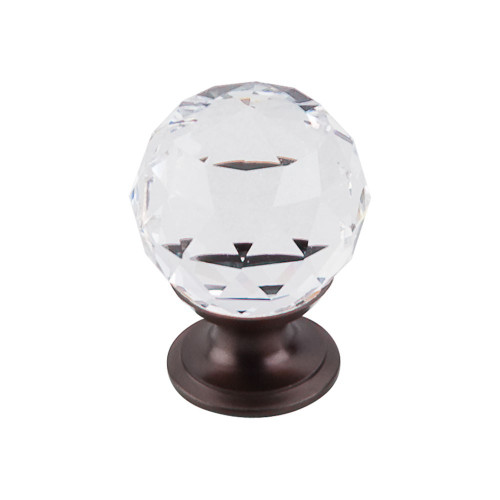 Top Knobs TK125ORB Crystal Clear Crystal Knob 1 1/8" w/ Oil Rubbed Bronze Base