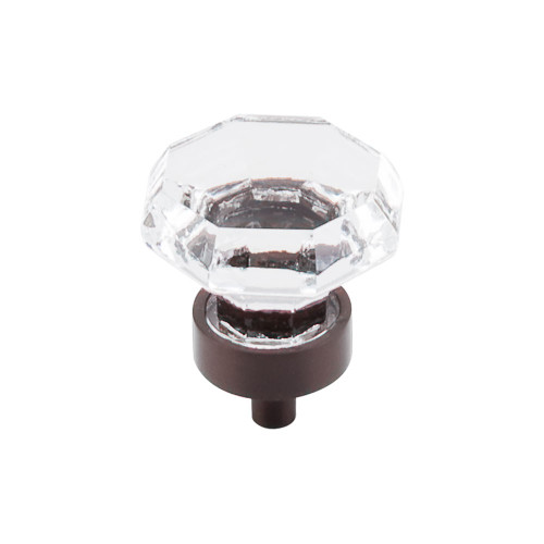 Top Knobs TK128ORB Crystal Clear Octagon Crystal Knob 1 3/8" w/ Oil Rubbed Bronze Base