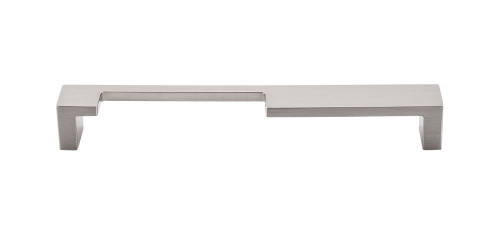 Top Knobs TK257BSN Sanctuary II Modern Metro Notch Pull A 7" (c-c) - Brushed Satin Nickel