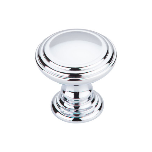 Top Knobs TK321PC Chareau Reeded Knob 1 1/2" - Polished Chrome
