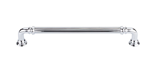 Top Knobs  TK324PC Chareau Reeded Pull 7" (c-c) - Polished Chrome