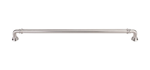 Top Knobs Reeded 12" Center to Center Bar Pull, Brushed Satin Nickel - TK326BSN
