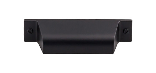 Top Knobs Channing 2 3/4" Center to Center Cup/Bin Pull, Flat Black - TK772BLK