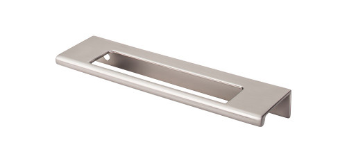 Top Knobs TK521BSN Mercer Europa Cut Out Tab Pull 5" (c-c) - Brushed Satin Nickel