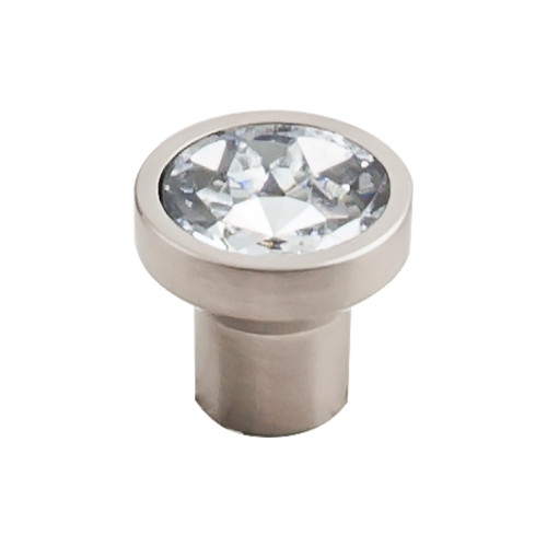 Top Knobs Wentworth Crystal 13/16" Diameter Round Knob, Brushed Satin Nickel - TK735BSN