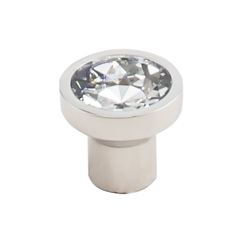 Top Knobs  TK735PN Barrington Wentworth Crystal Round Door Knob 13/16" - Polished Nickel Base