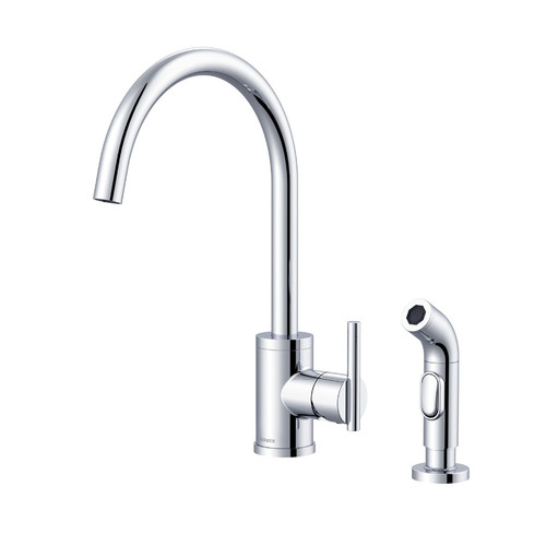 Gerber Parma Single Handle High-Rise Kitchen Faucet with Side Spray 1.75gpm & 2.2gpm - Chrome - D401058