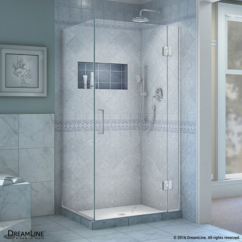 DreamLine  E12434-01 Unidoor-X 30-3/8 in. W x 34 in. D x 72 in. H Hinged Shower Enclosure in Chrome Finish