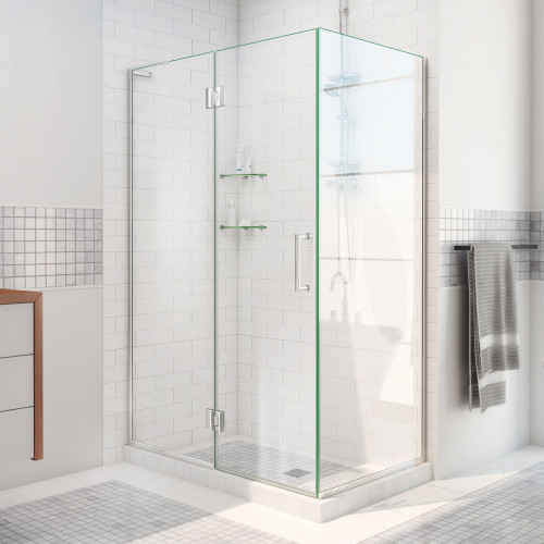 DreamLine  E13030-01 Unidoor-X 36-3/8 in. W x 30 in. D x 72 in. H Hinged Shower Enclosure in Chrome Finish