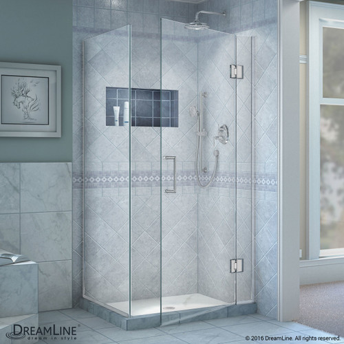 DreamLine  E13034-01 Unidoor-X 36-3/8 in. W x 34 in. D x 72 in. H Hinged Shower Enclosure in Chrome Finish