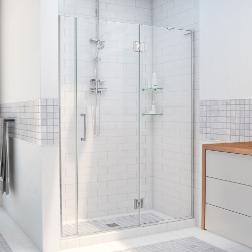 DreamLine  D32606572R-01 Unidoor-X 56 1/2 - 57 in. W x 72 in. H Hinged Shower Door in Chrome Finish; Right-wall Bracket