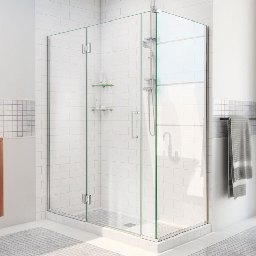 DreamLine  E1230634-01 Unidoor-X 35 in. W x 34.375 in. D x 72 in. H Hinged Shower Enclosure in Chrome Finish