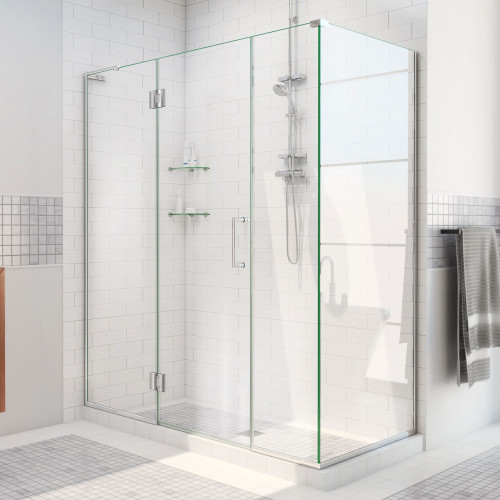 DreamLine  E1261434-01 Unidoor-X 46 in. W x 34.375 in. D x 72 in. H Hinged Shower Enclosure in Chrome Finish