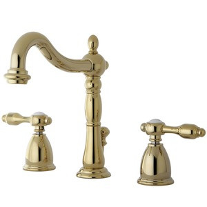 Kingston Brass Two Handle Widespread Lavatory Faucet with Pop-Up Drain Drain - Polished Brass - KB1972TAL