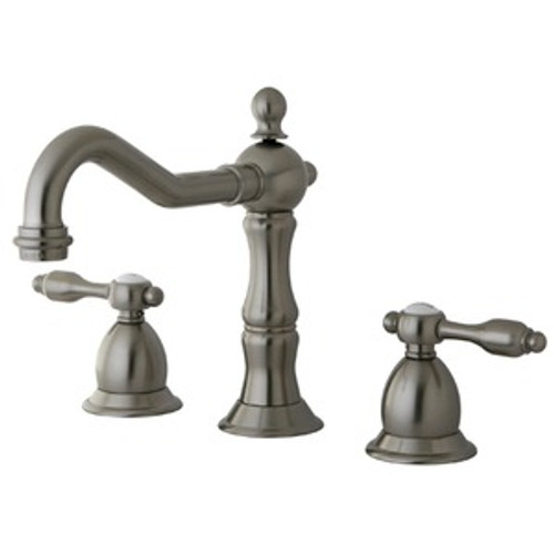 Kingston Brass Two Handle Widespread Lavatory Faucet With Brass Pop-Up Drain - Satin Nickel KS1978TAL