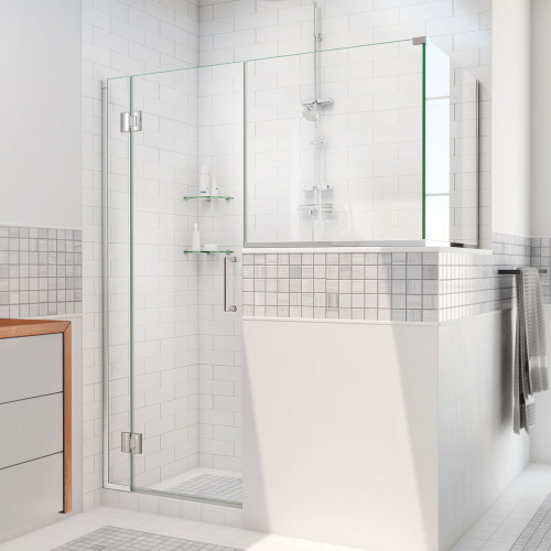DreamLine  E124303436-01 Unidoor-X 60 in. W x 36.375 in. D x 72 in. H Hinged Shower Enclosure in Chrome Finish