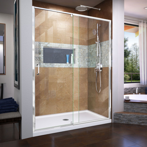 DreamLine  SHDR-22607200-01 Flex 56 - 60 in. W x 72 in. H Pivot Shower Door in Chrome Finish