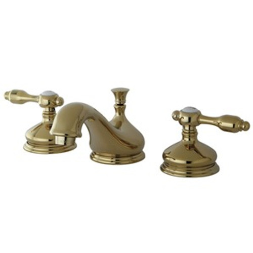 Kingston Brass Two Handle Widespread Lavatory Faucet With Brass Pop-Up Drain - Polished Brass - KS1162TAL