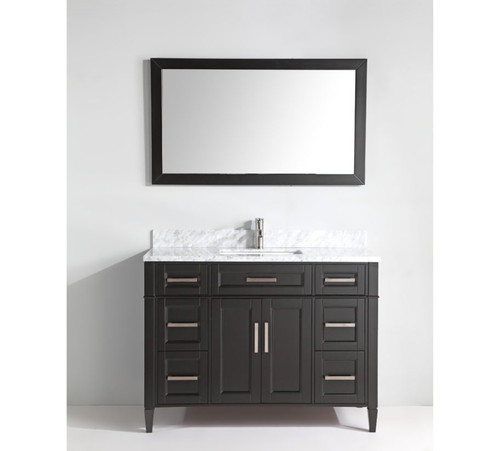 Vanity Art VA2048E 48 Inch Vanity Cabinet with Carrara Marble Sink & Mirror - Espresso