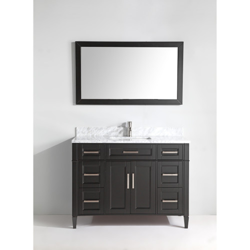 Vanity Art VA2060E 60 Inch Single Sink Vanity Cabinet with Carrara Marble Sink & Mirror - Espresso