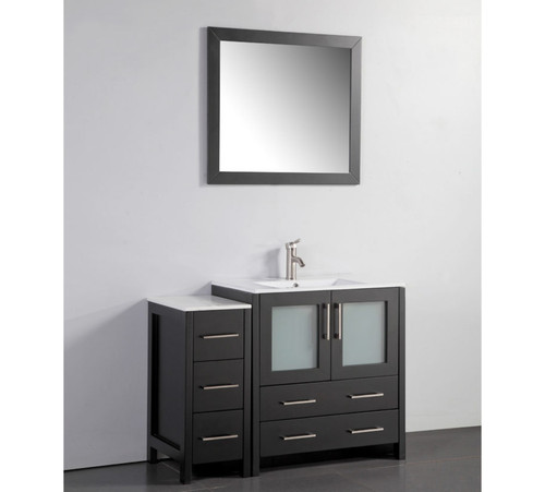 Vanity Art VA3030-42E 42 Inch Vanity Cabinet with Ceramic Sink & Mirror - Espresso