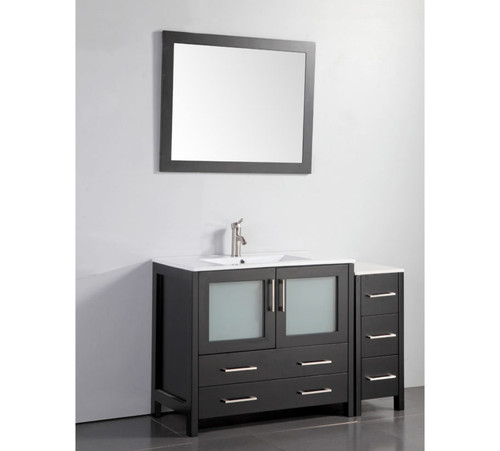 Vanity Art VA3036-48E 48 Inch Vanity Cabinet with Ceramic Sink & Mirror - Espresso