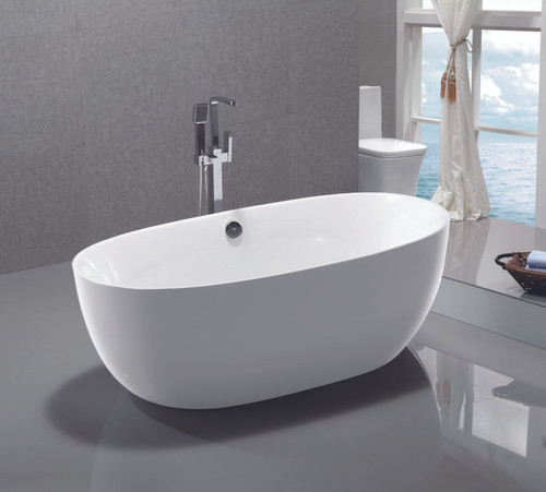Vanity Art VA6833 67" Freestanding Acrylic Soaking Bathtub - White