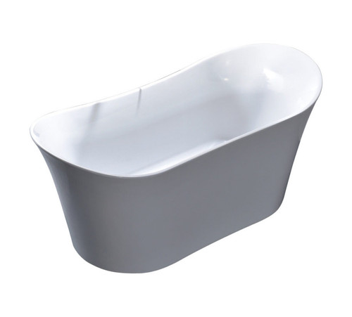 Vanity Art 67" Freestanding Acrylic Soaking Bathtub - White/Polished Chrome Trim - VA6805-PC
